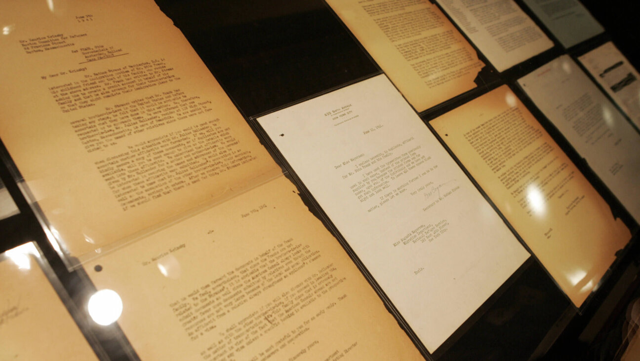 A display of documents discovered in the YIVO Institute for Jewish Research archives. 