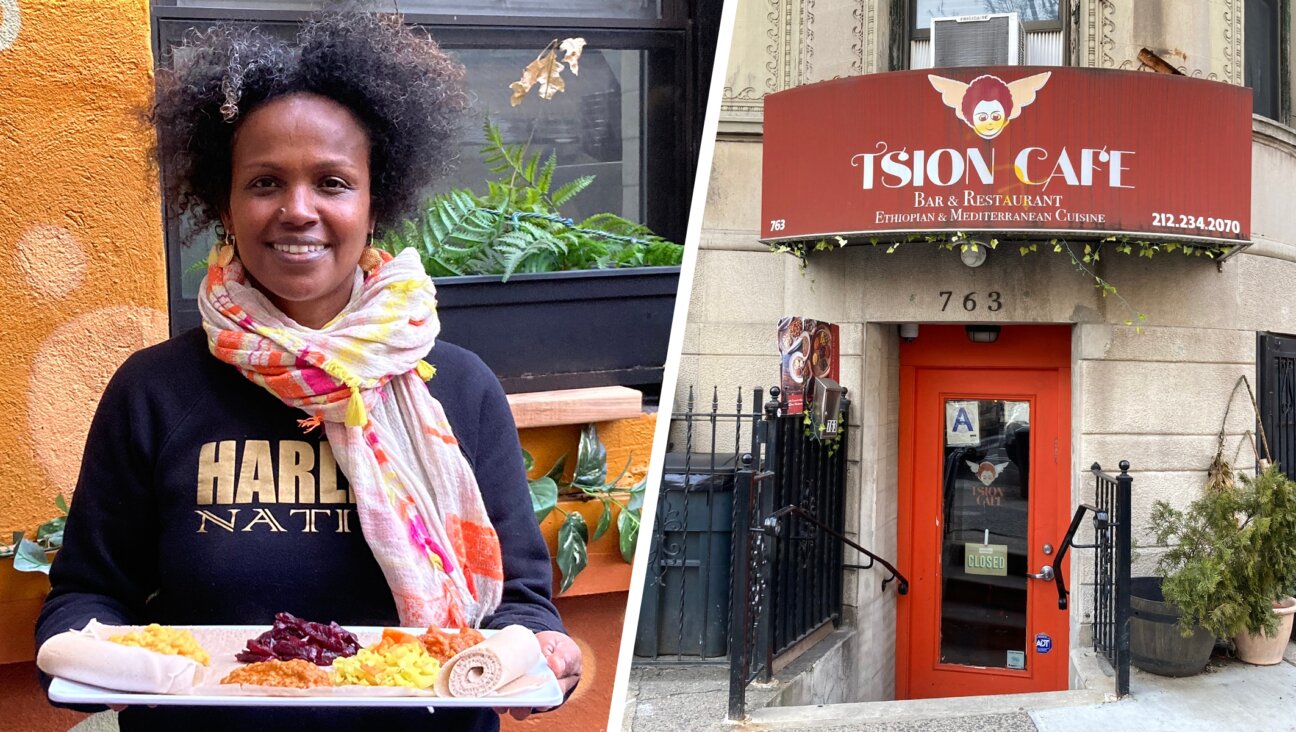 Beejhy Barhany shows off the vegan dishes at her recently kosher-certified Ethiopian-Israeli Harlem restaurant, Tsion Cafe. (Lisa Keys)