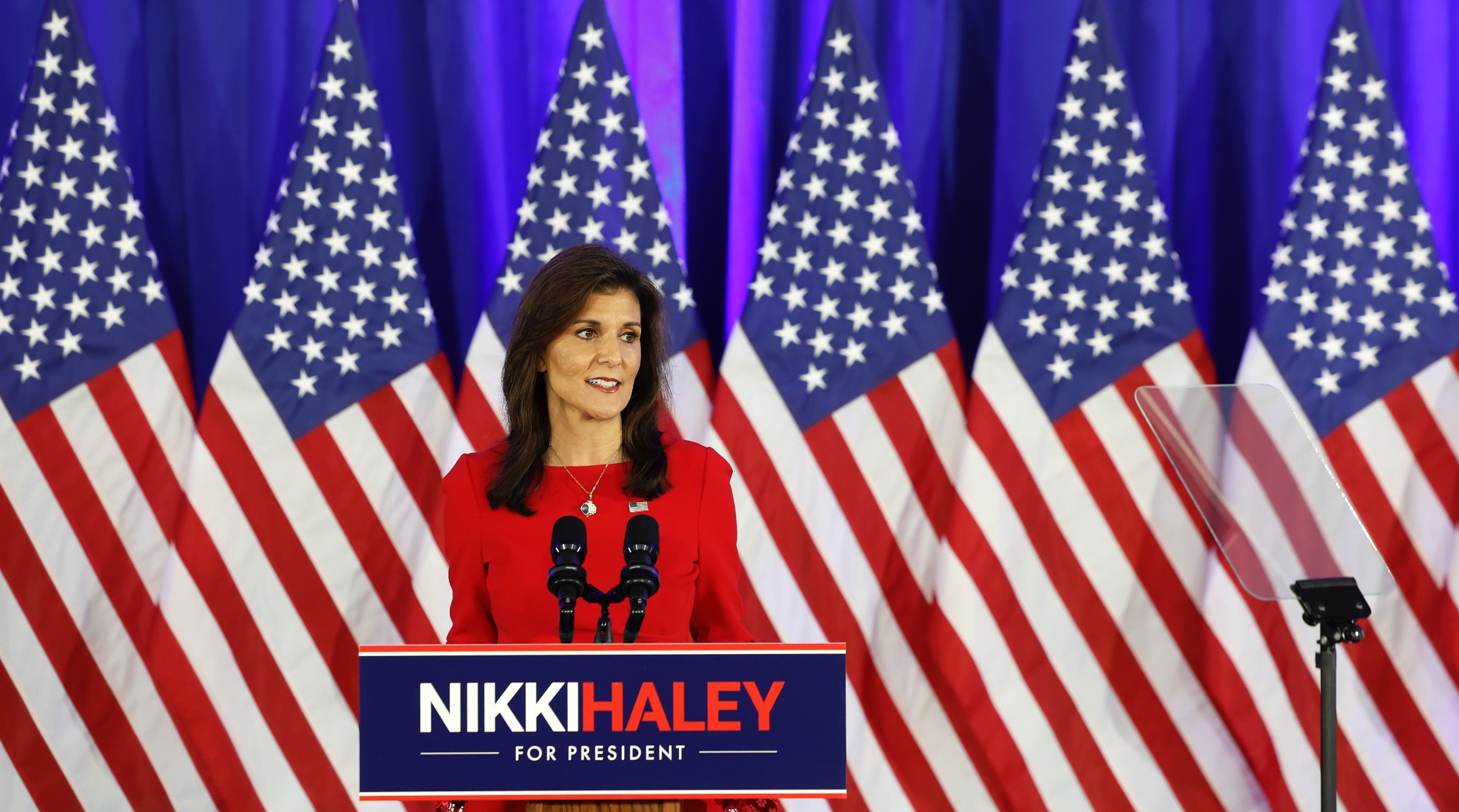 Republican presidential candidate and former U.N. Ambassador Nikki Haley announces the suspension of her presidential campaign at her campaign headquarters in Daniel Island, South Carolina, March 06, 2024. (Anna Moneymaker/Getty Images)