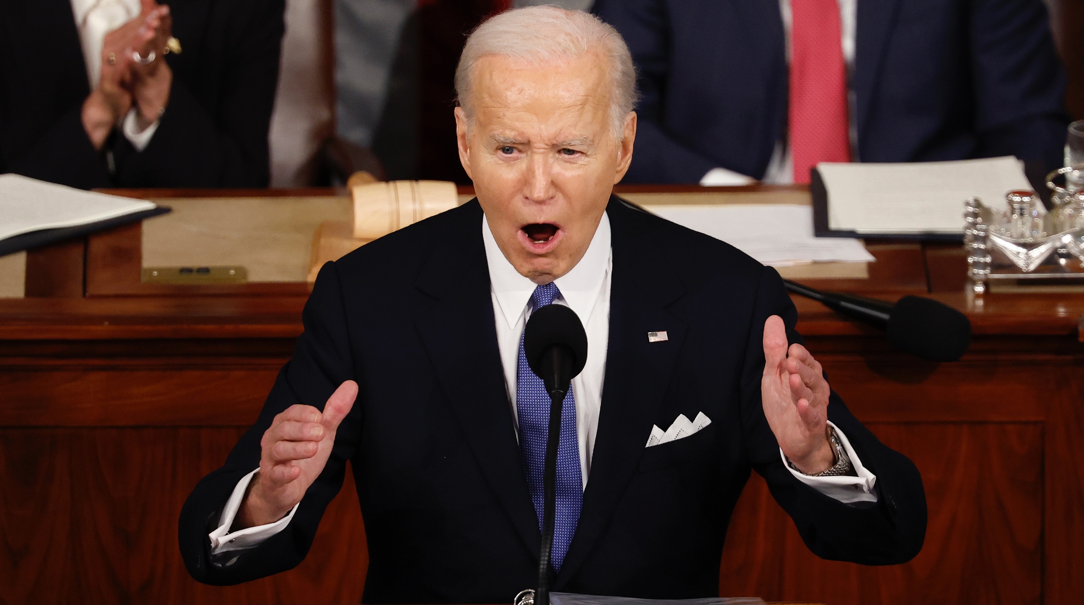 U.S. President Joe Biden delivers the State of the Union address during a joint meeting of Congress in the House chamber at the U.S. Capitol, March 07, 2024. (Chip Somodevilla/Getty Images)