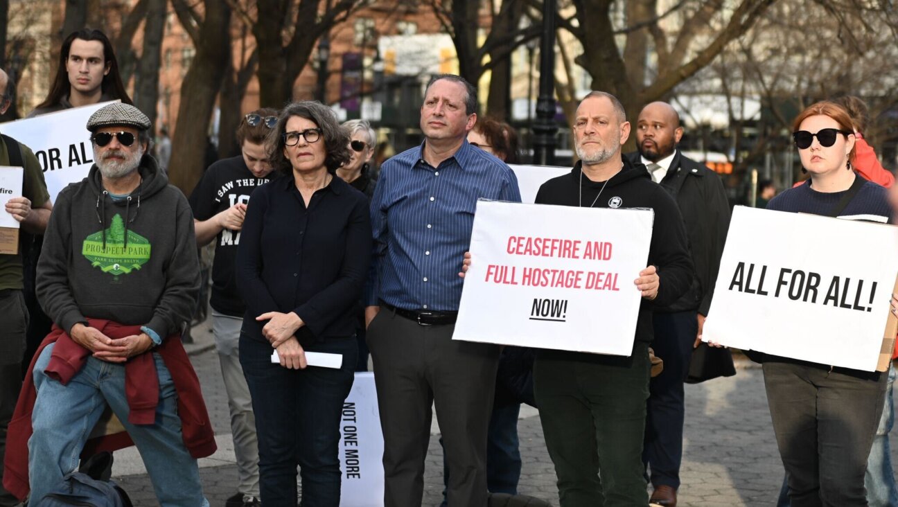 American Jews join "Israelis for Peace" at a protest against the war in Gaza on March 3.