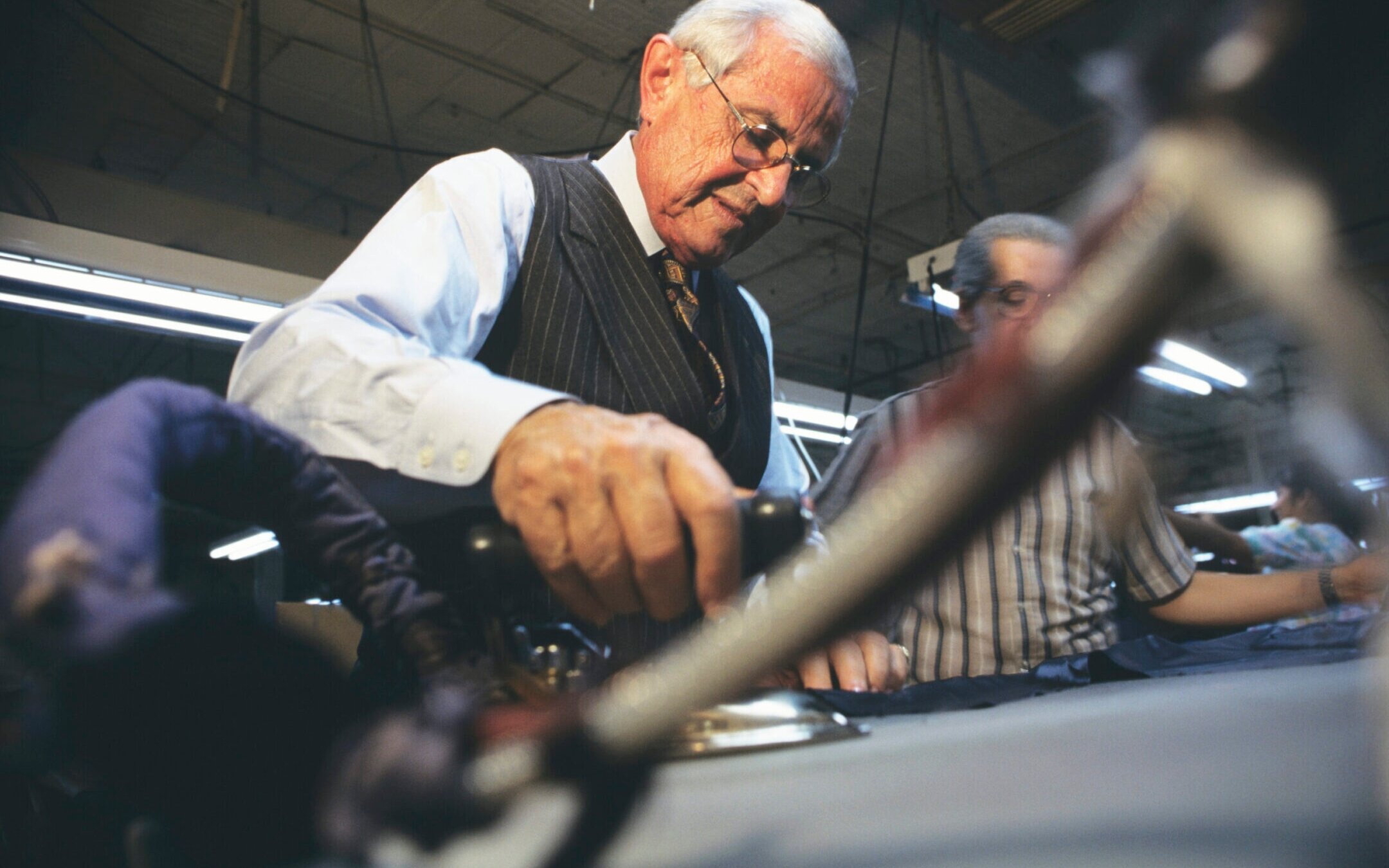 Martin Greenfield, tailor for Bill Clinton and Colin Powell, in his Brooklyn shop. (Photo by Mark Peterson/Corbis via Getty Images)