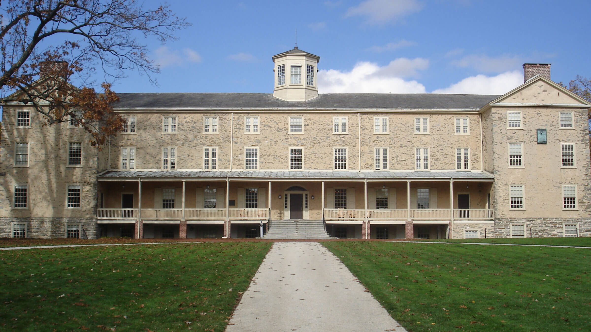 Haverford College's Founders Hall, completed in 1833.