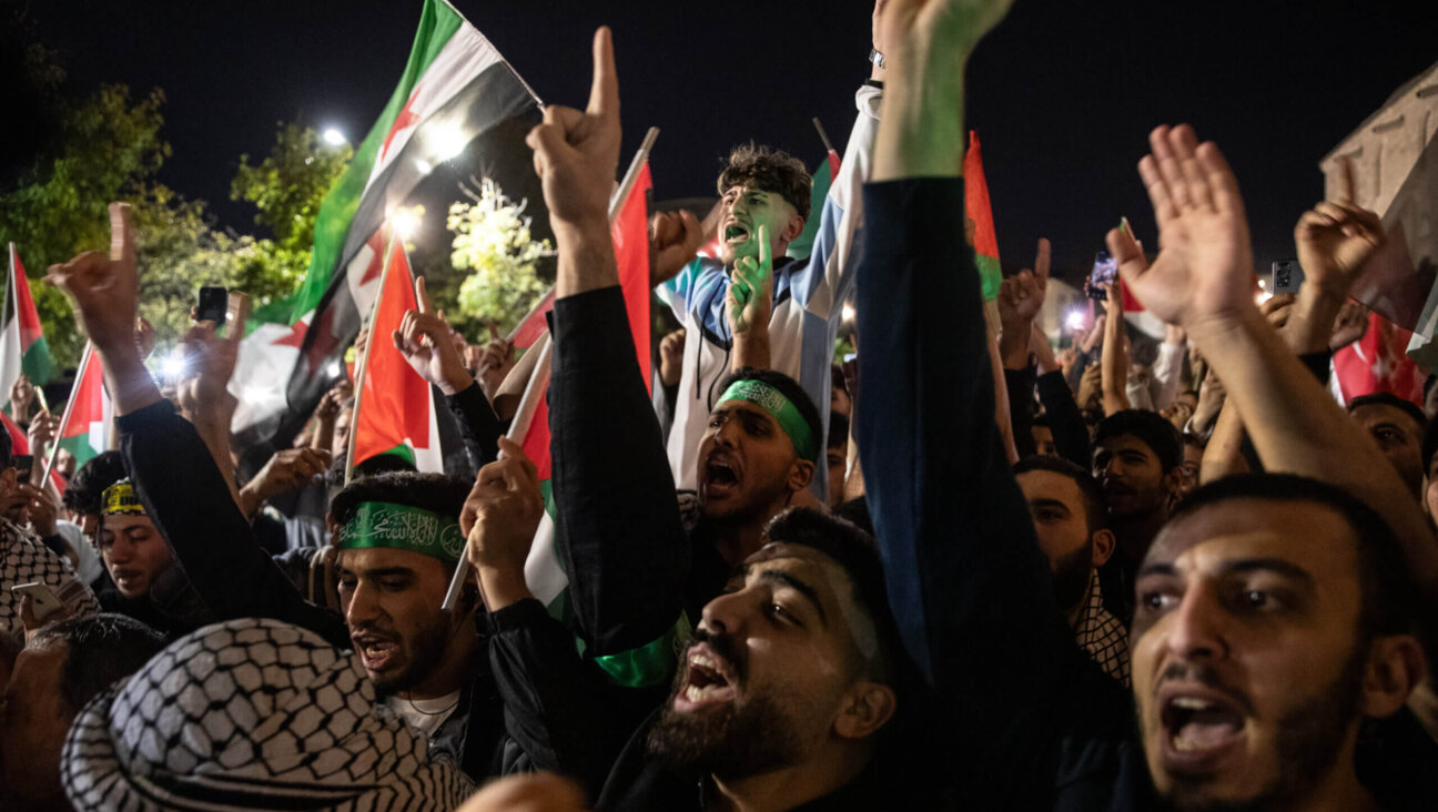 People gather in support of the Hamas attacks at Fatih Mosque on Oct. 7 in Istanbul.