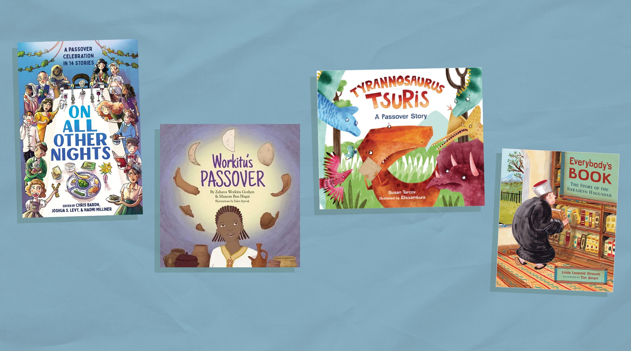 New Passover children’s books out for 2024 tackle a range of topics and time periods. (Collage by Grace Yagel)