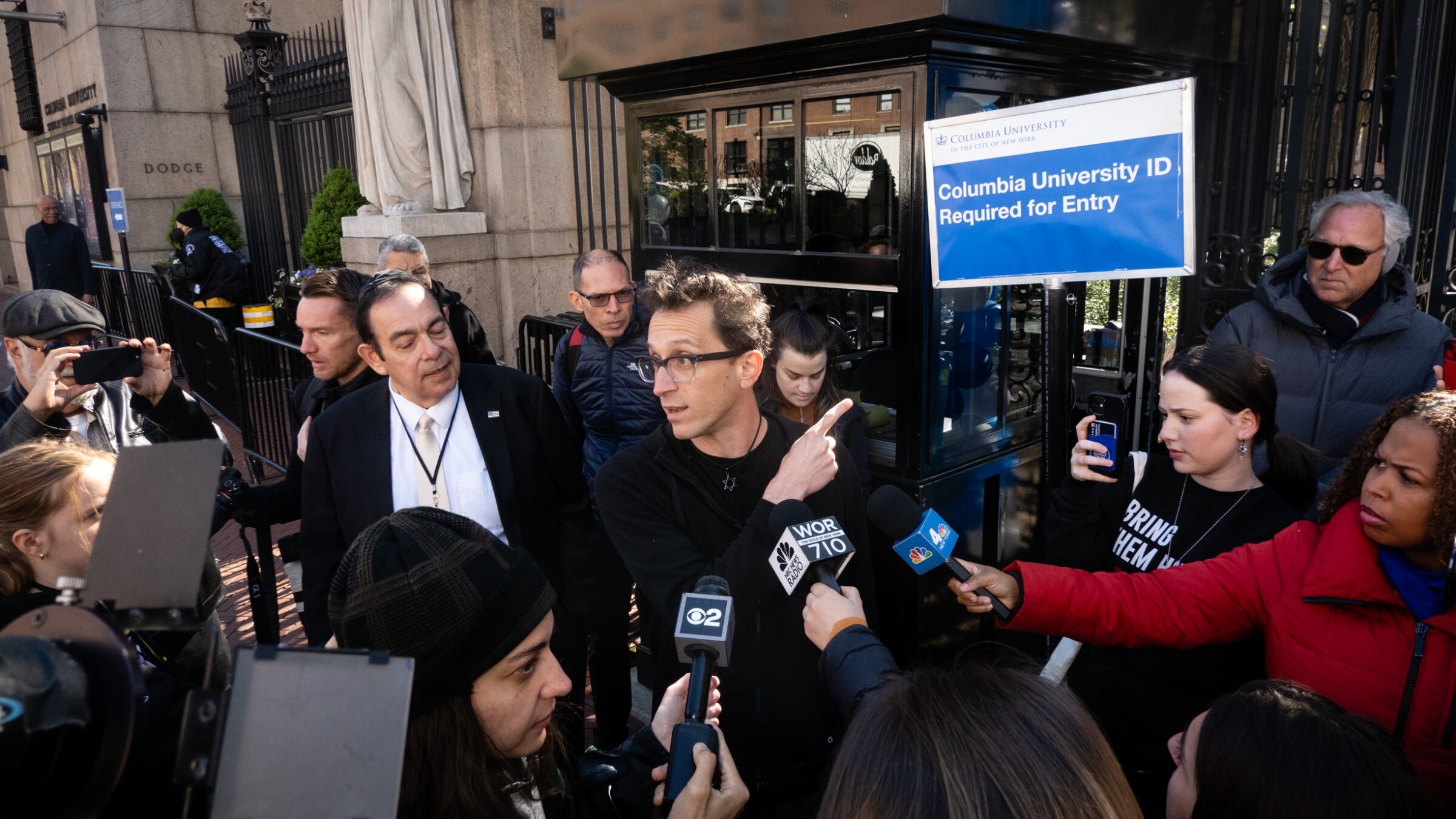 Israeli professor Shai Davidai outside of Columbia University, April 22, 2024. (Luke Tress)