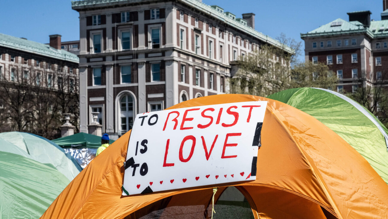 Pro-Palestinian demonstrators at an encampment at Columbia University. 