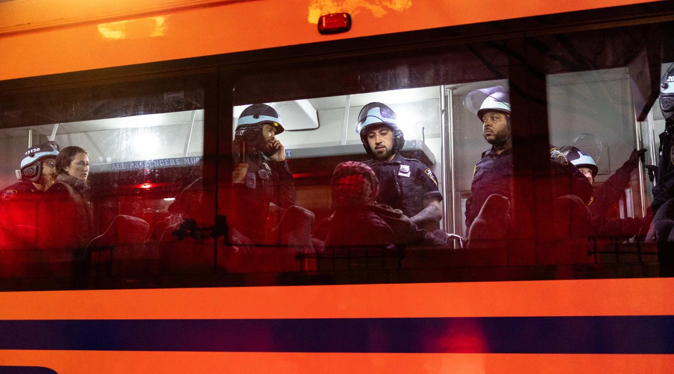 Student protesters are arrested by police and removed from the campus of Columbia University in New York City, April 30, 2024. (Michael M. Santiago/Getty Images)