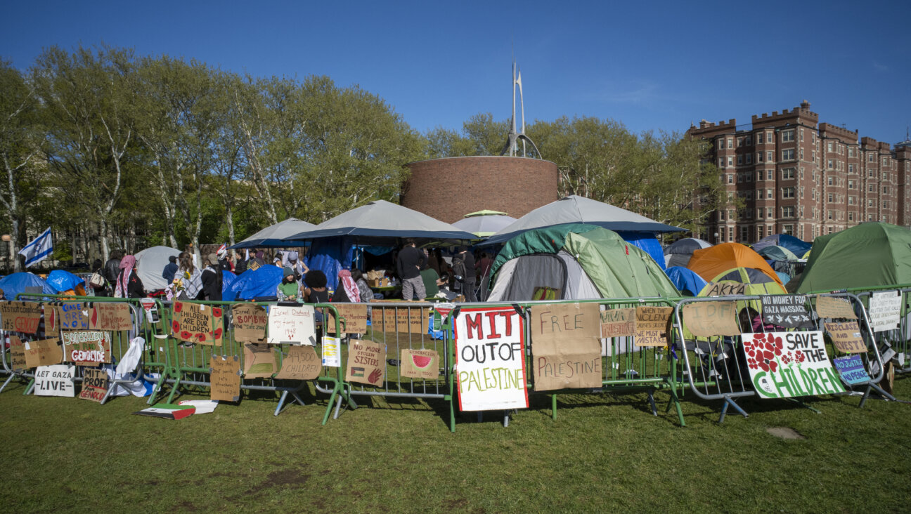 A pro-Palestinian encampment at MIT before police dismantled it.
