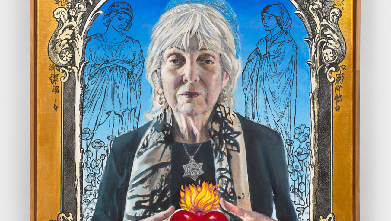 In "Self Portrait with Flaming Heart,"  Audrey Flack paints herself as the Virgin Mary.