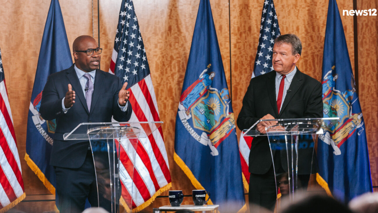 Rep. Jamaal Bowman and Weschester County Executive George Latimer on May 13, 2024. 