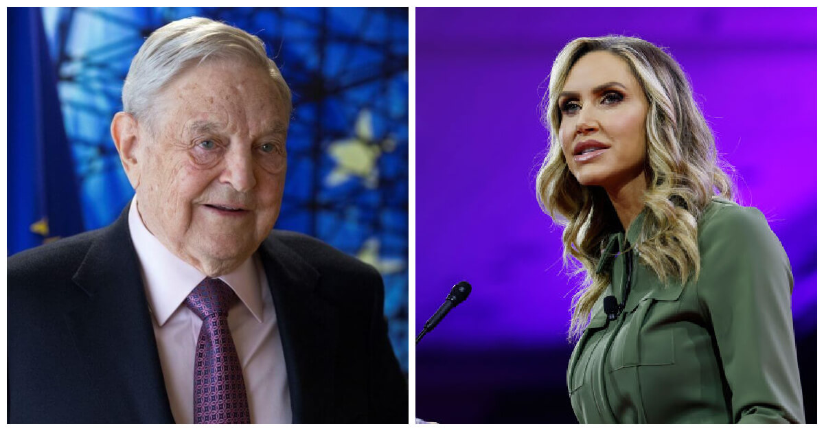 Lara Trump, right, accused George Soros of instigating campus protests over the war in Gaza.