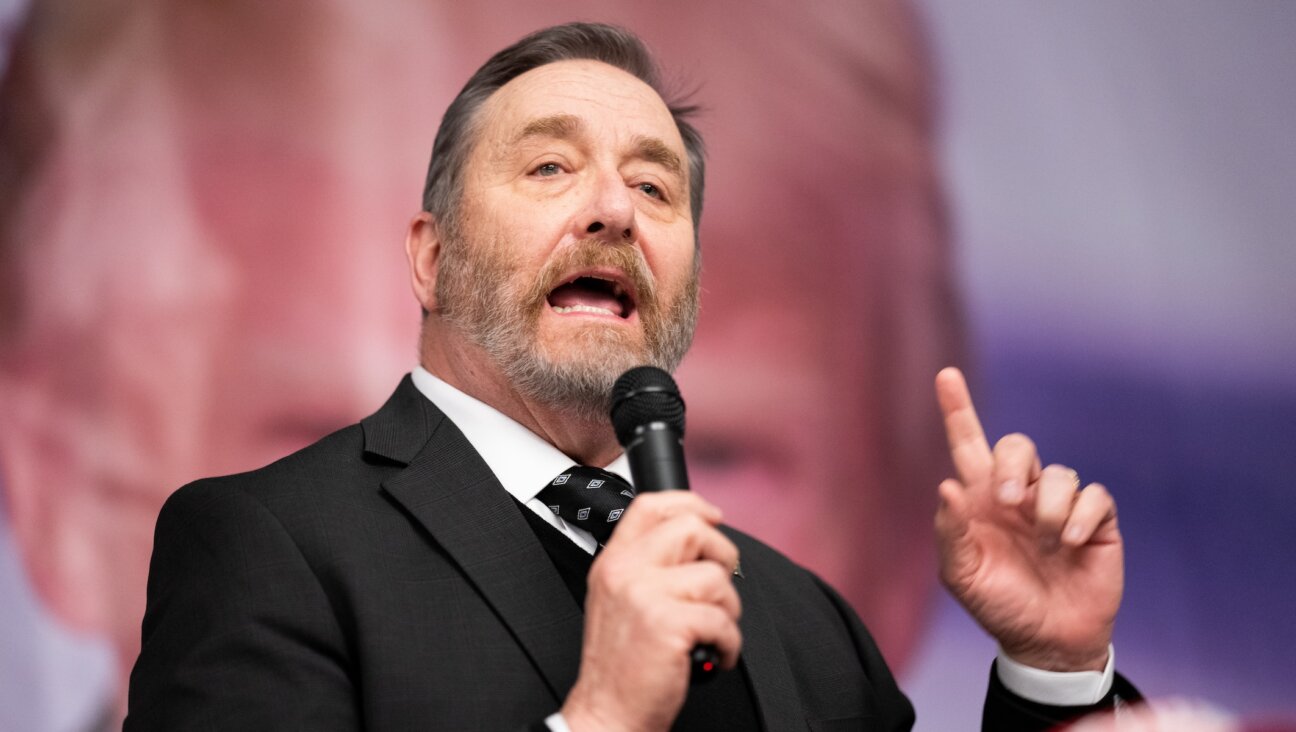 Ohio Attorney General Dave Yost introduces the keynote speaker at the Columbiana County Lincoln Day Dinner in Salem, Ohio, March 15, 2024. (Bill Clark/CQ-Roll Call, Inc via Getty Images)