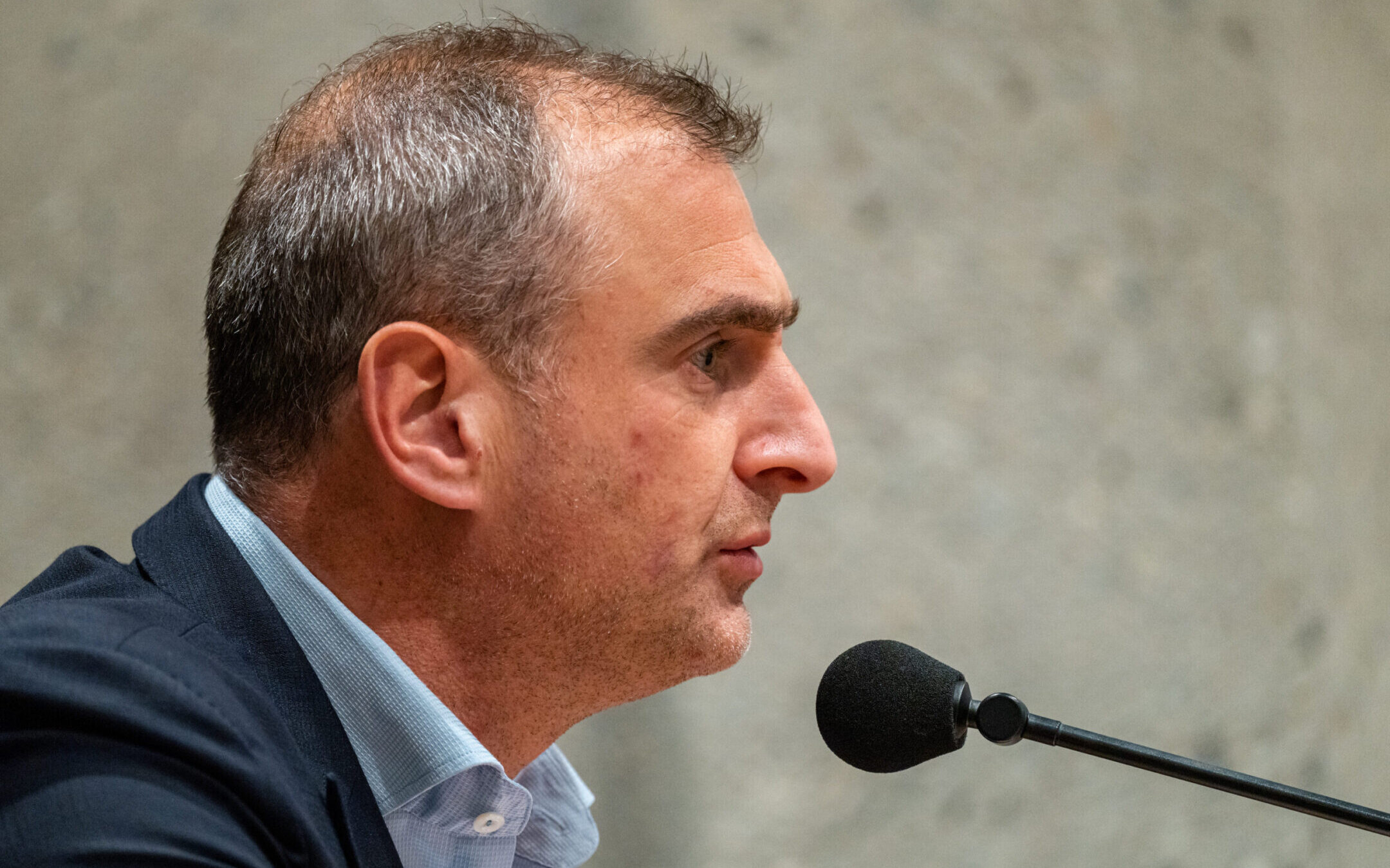 Gidi Markuszower of the Party for Freedom looks on during a debate at the Dutch parliament in Den Haag, Netherlands, May 16, 2023. (Jeroen Meuwsen/DeFodi Images via Getty Images)