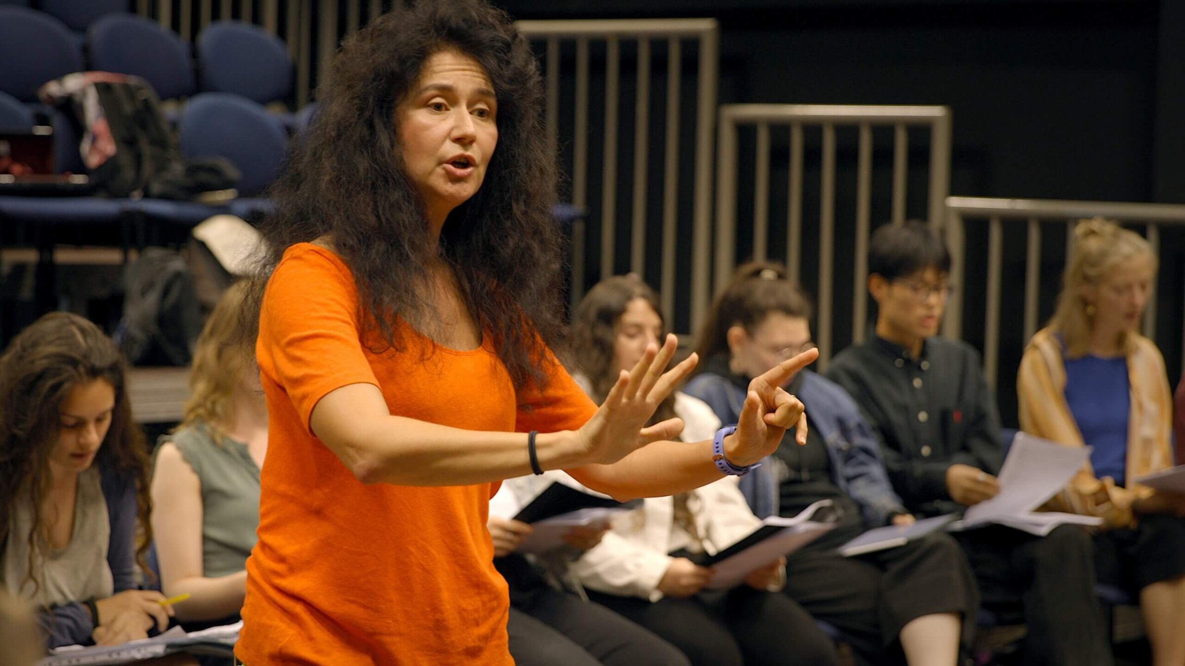 Polina Shepherd conducting the Caravan Orchestra & Choir in Haifa