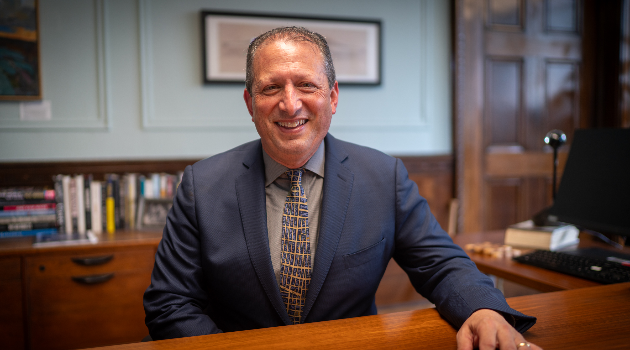 New York City Comptroller Brad Lander in his Manhattan office, July 18, 2024. (Luke Tress)