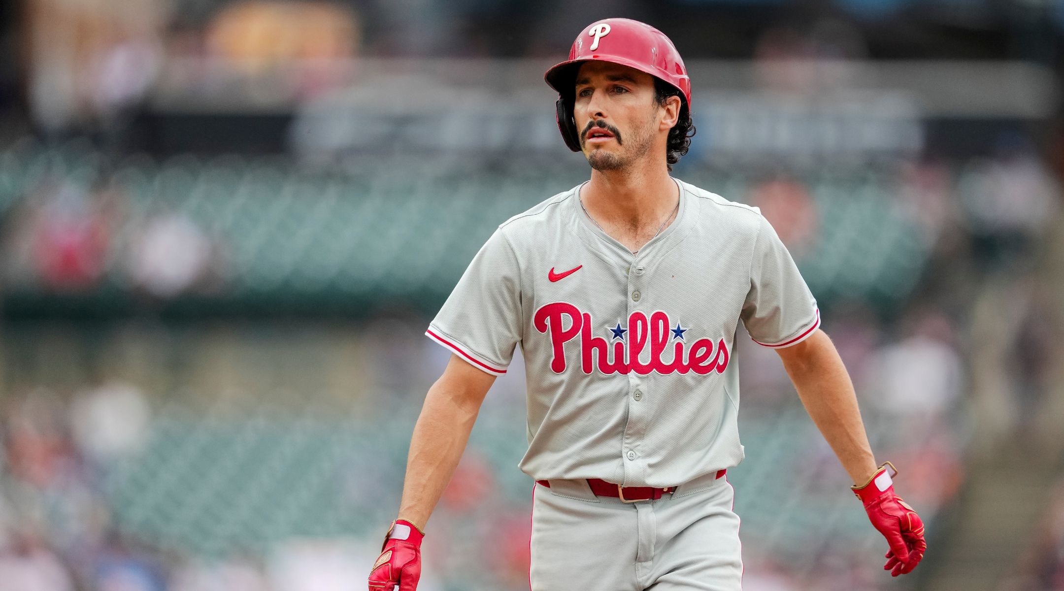 Garrett Stubbs during a game against the Detroit Tigers at Comerica Park, June 26, 2024, in Detroit. (Nic Antaya/Getty Images)