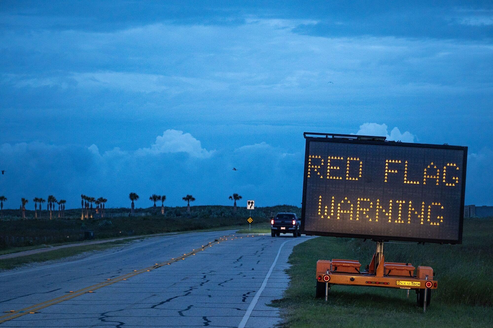 North Padre Island awaiting Hurricane Beryl's landfall in Corpus Christi, Texas.