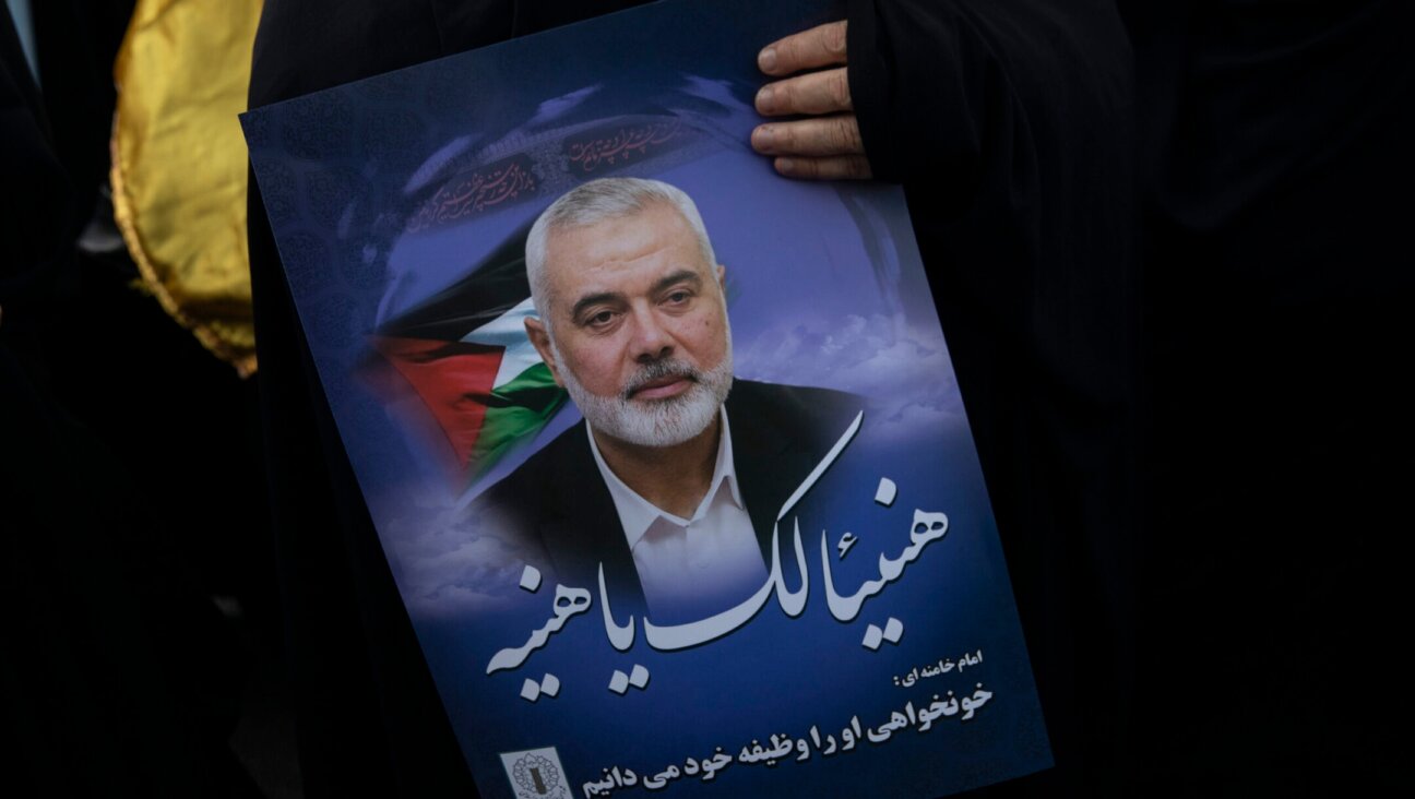 Iranians take part in a protest against the killing of Ismail Haniyeh, the political head of Hamas, in Palestine Square in Tehran, Wednesday, July 31, 2024. (Majid Saeedi/Getty Images)