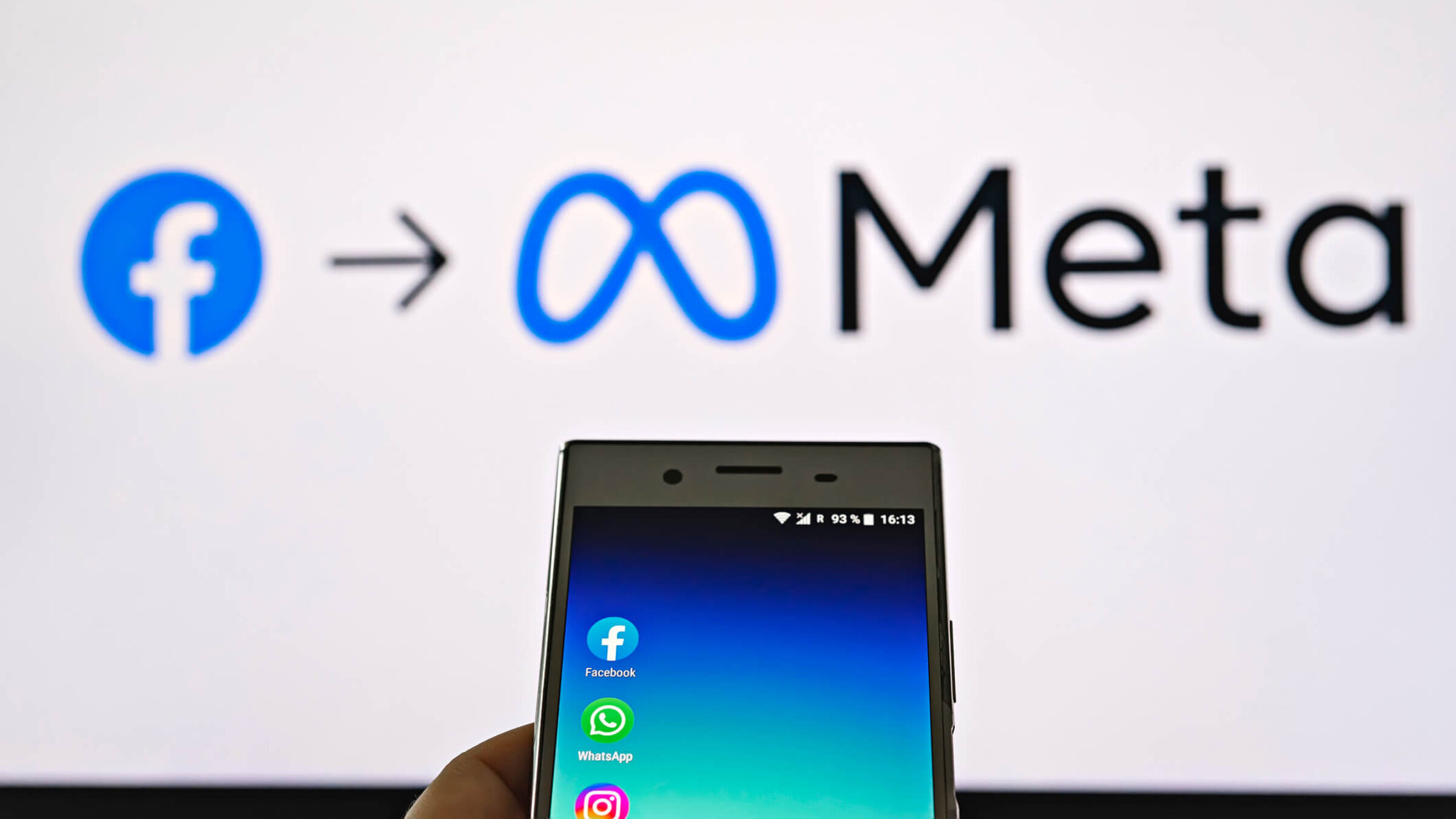 Meta's apps and logo; private WhatsApp messages are not subject to the new hate speech policy. 