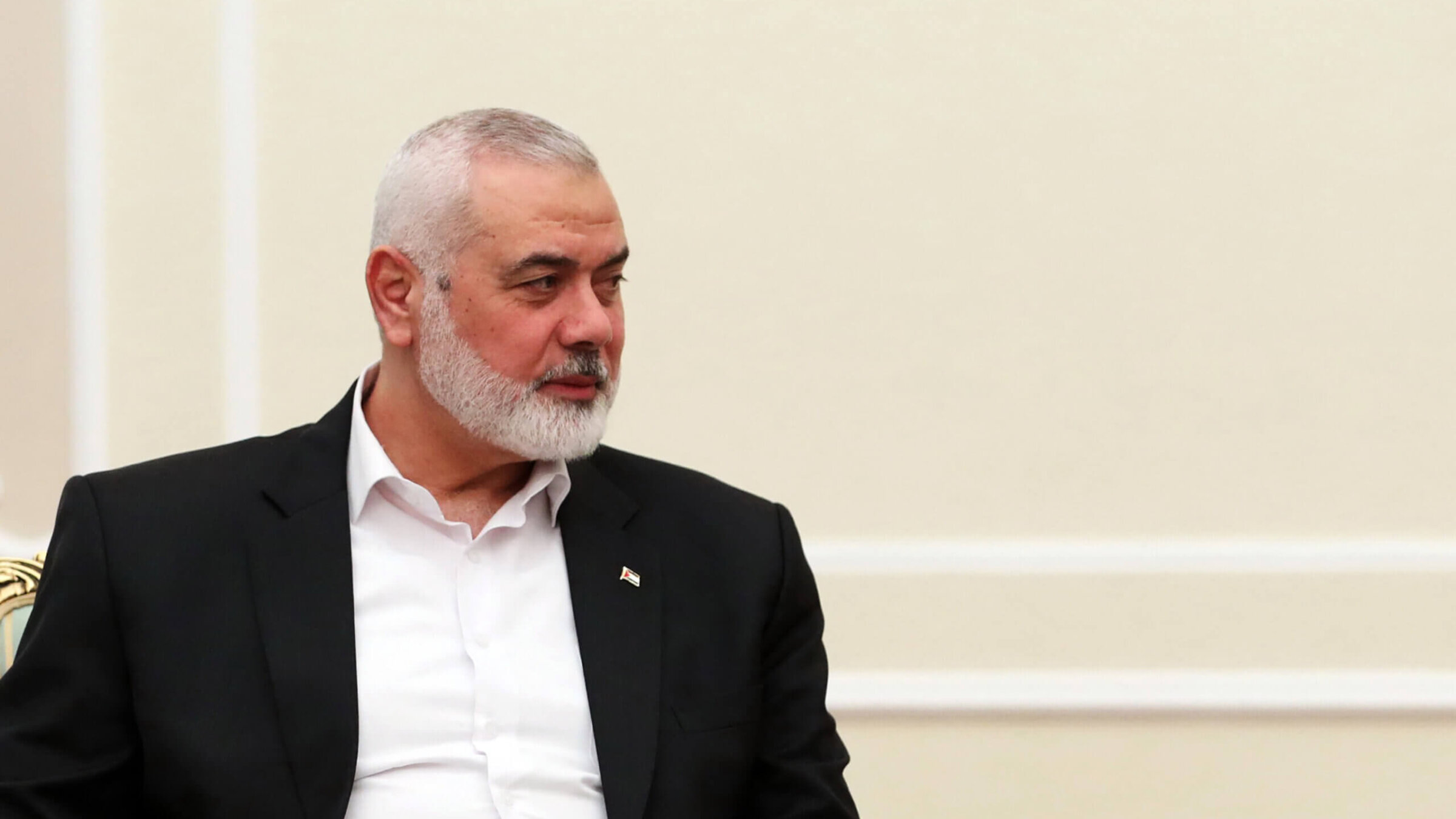 Ismail Haniyeh, the former political leader of Hamas, attends a meeting with Iranian President Masoud Pezeshkian July 30 in Tehran, Iran.