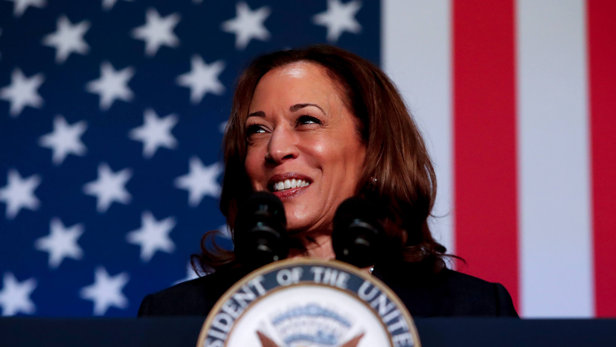 Vice President Kamala Harris, the leading contender to replace President Joe Biden as the Democratic party's presidential nominee.