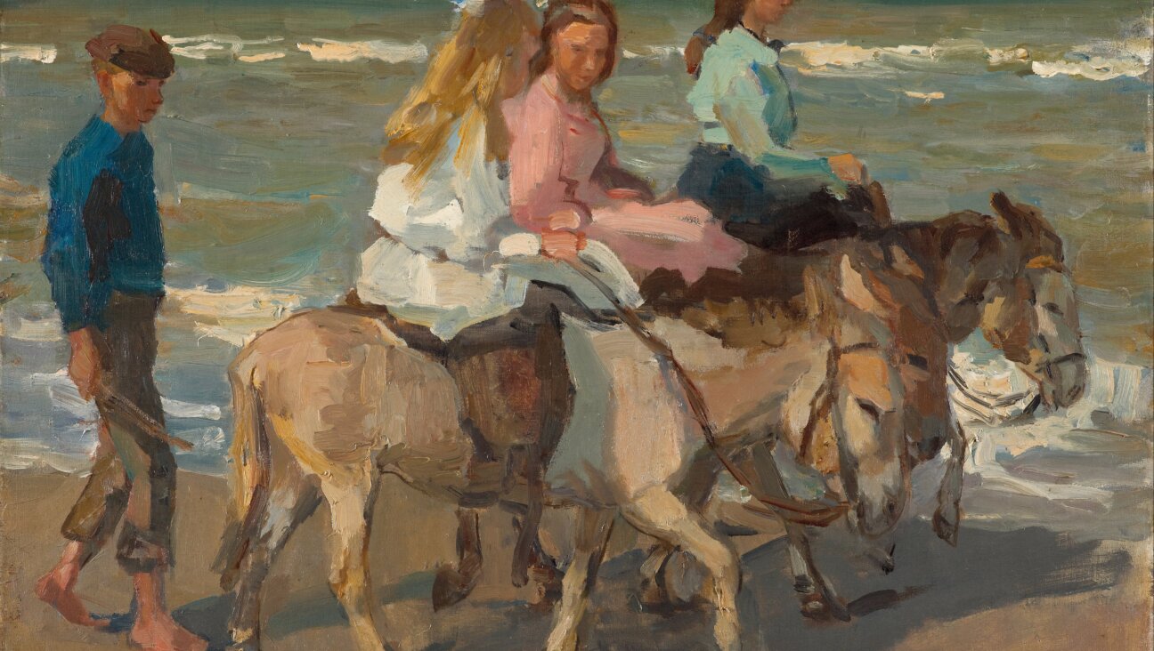 <i>Donkey rides on the beach</i>, oil painting by Isaac Israels, circa 1890-1901.