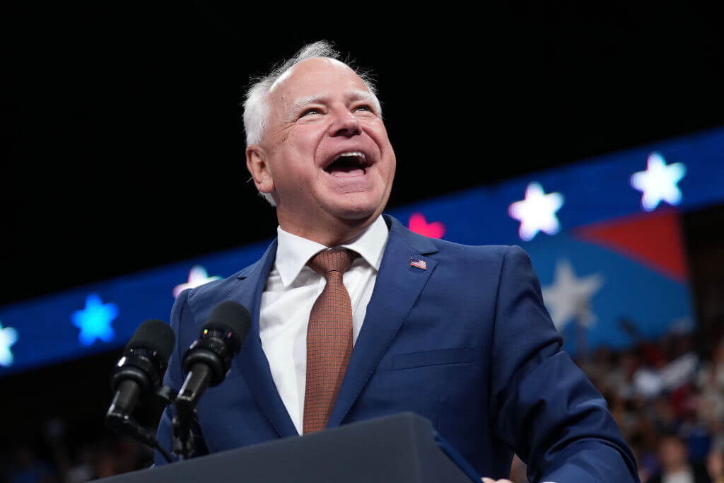 Minnesota Gov. Tim Walz speaks at a campaign rally on August 9 in Glendale, Arizona.