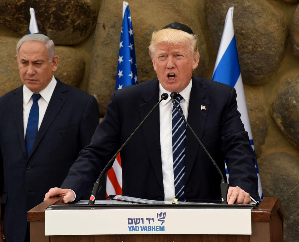 Former President Donald Trump at Yad Vashem on May 23, 2017. 