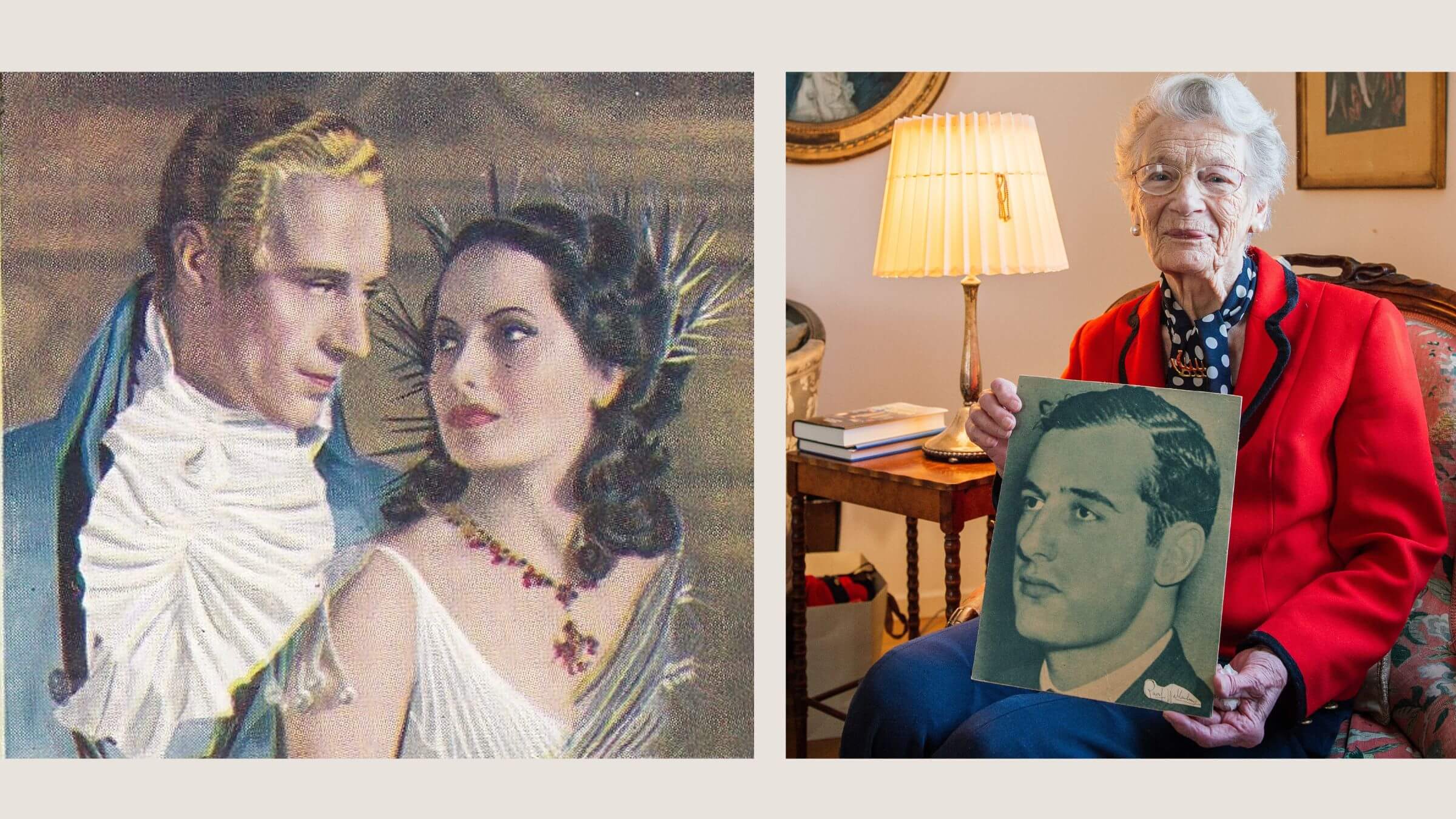 From left, <i>Scarlet Pimpernel</i> actors Leslie Howard and Merle Oberon; Raoul Wallenberg's half-sister Nina Lagergren with a photo of him. 