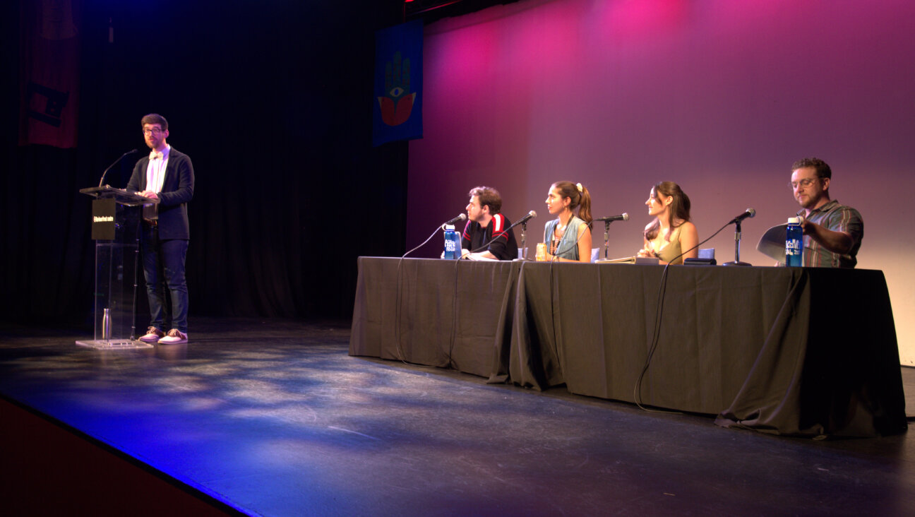 Michael Fraiman (left) debuted his new audio drama "Justice: A Holocaust Zombie Story" at the Ashkenaz Festival last week.