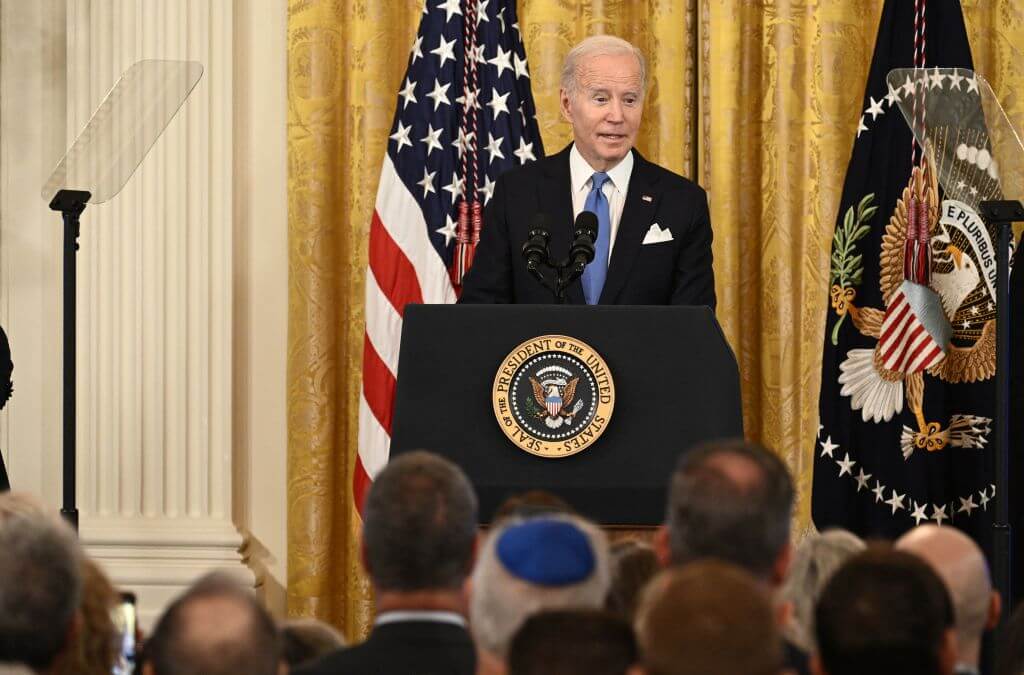 President Biden Joe Biden speaks at a reception to celebrate the Jewish New Year on Sept. 30, 2022. 