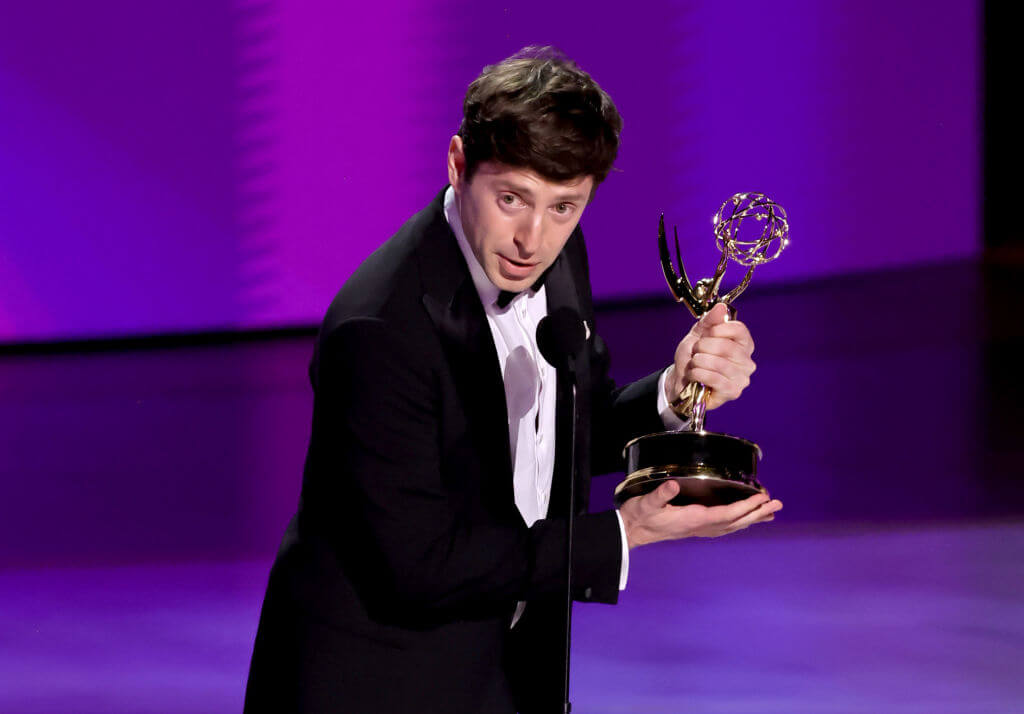 Alex Edelman wins at the 76th Primetime Emmy Awards on Sept. 15 in Los Angeles.