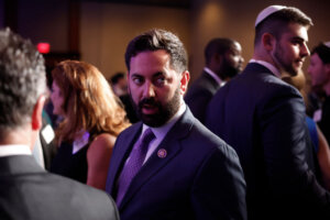 Rep. Mike Lawler (R-N.Y.) attends a Trump campaign event titled "Fighting Anti-Semitism in America" Sept. 19.