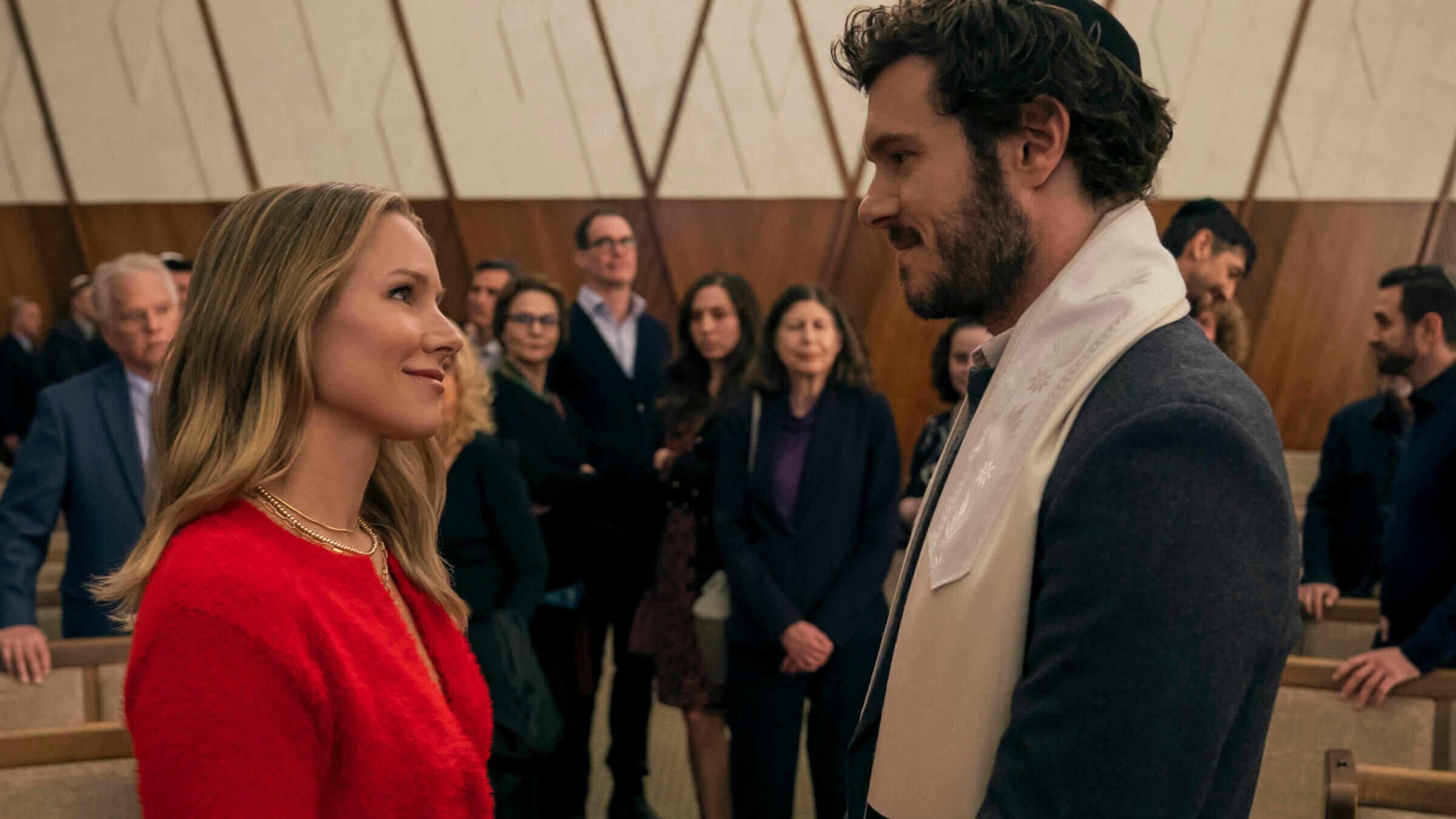 Adam Brody and Kristen Bell in <i>Nobody Wants This.</i>
