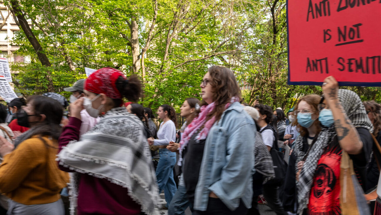 Pro-Palestinian protesters gather outside of New York University buildings in Lower Manhattan May 3.