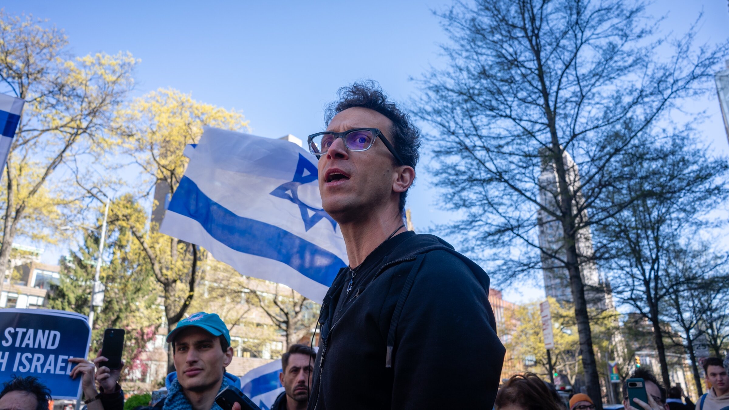 Israeli professor Shai Davidai outside of Columbia University, April 22, 2024. (Luke Tress)