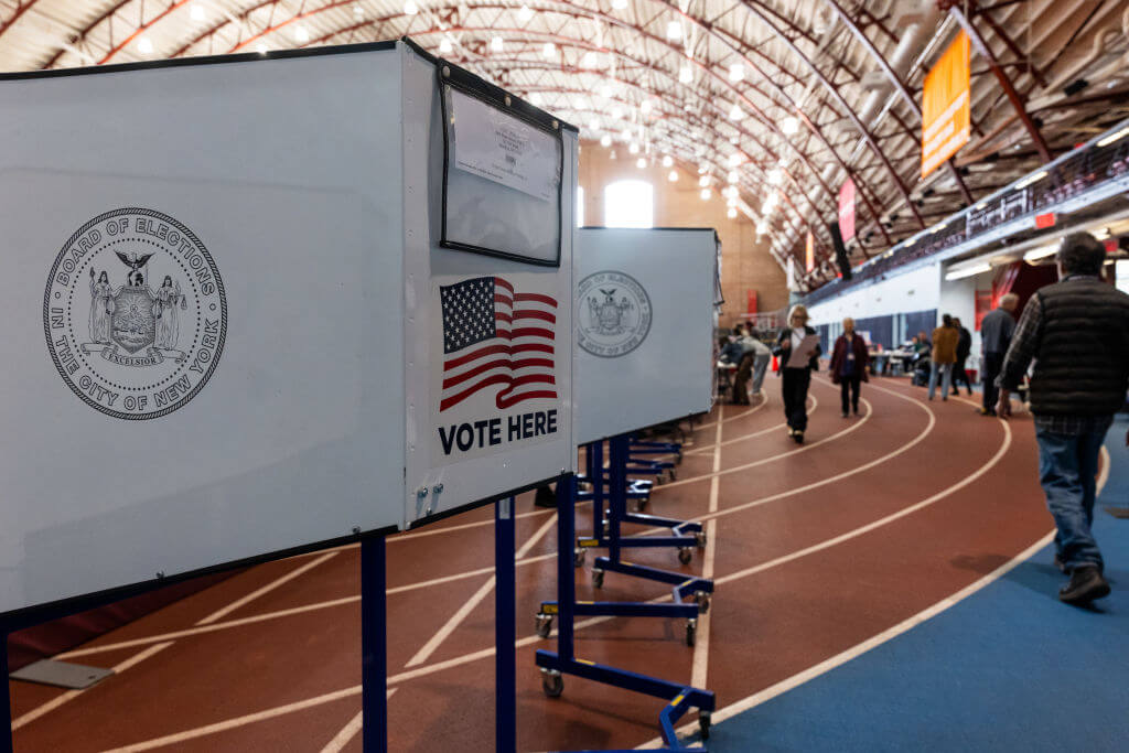 New Yorkers participate in early voting at a polling site in Brooklyn on Oct. 29.