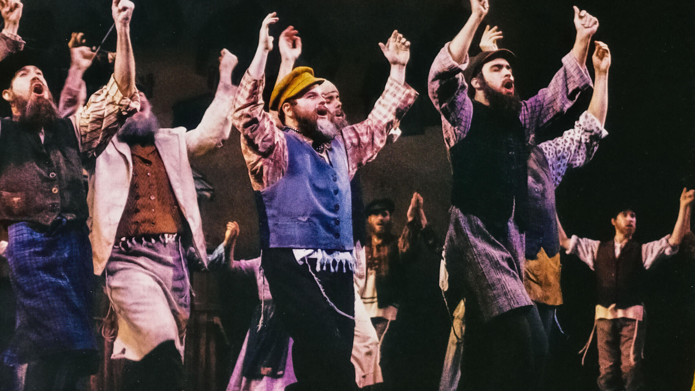 Jason Alexander, center, performs some Fiddler in <i>Jerome Robbins' Broadway</i>.