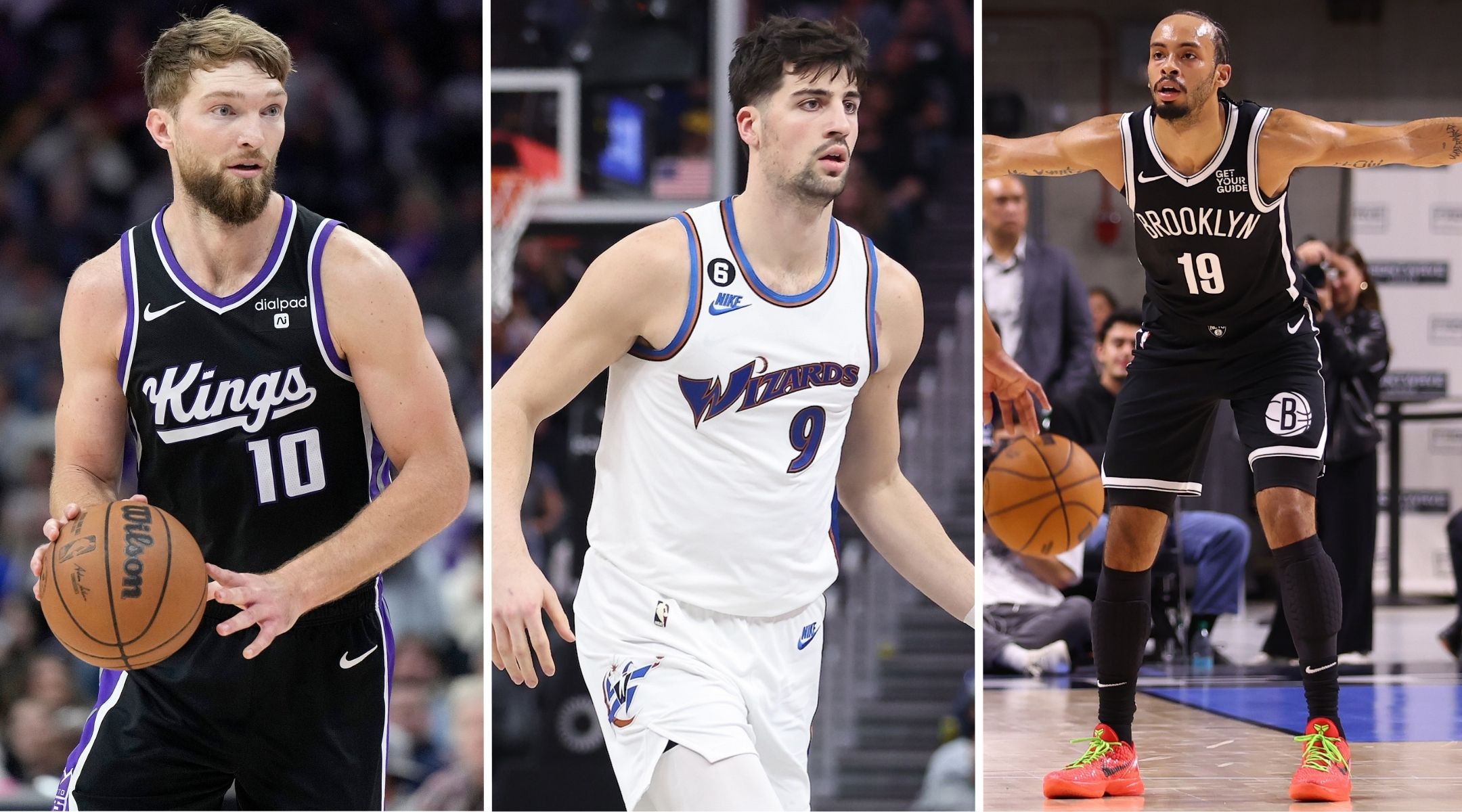 L-R: Domantas Sabonis, Deni Avdija and Amari Bailey. (Getty Images)