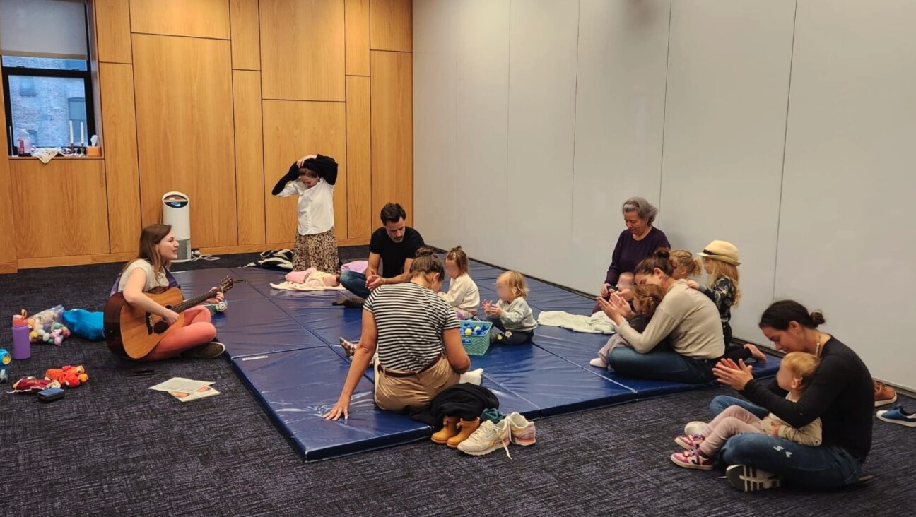 A children's group plays at the Israeli Hug Center at New York's Congregation Rodeph Sholom.