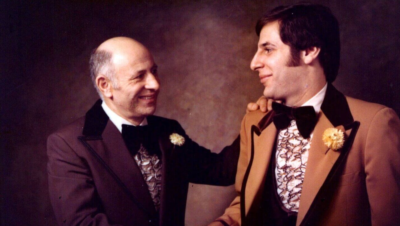 Mark Steinbock on his wedding day with his father, 1975. Until recently, for Mark, his father's family history had been something of a mystery.