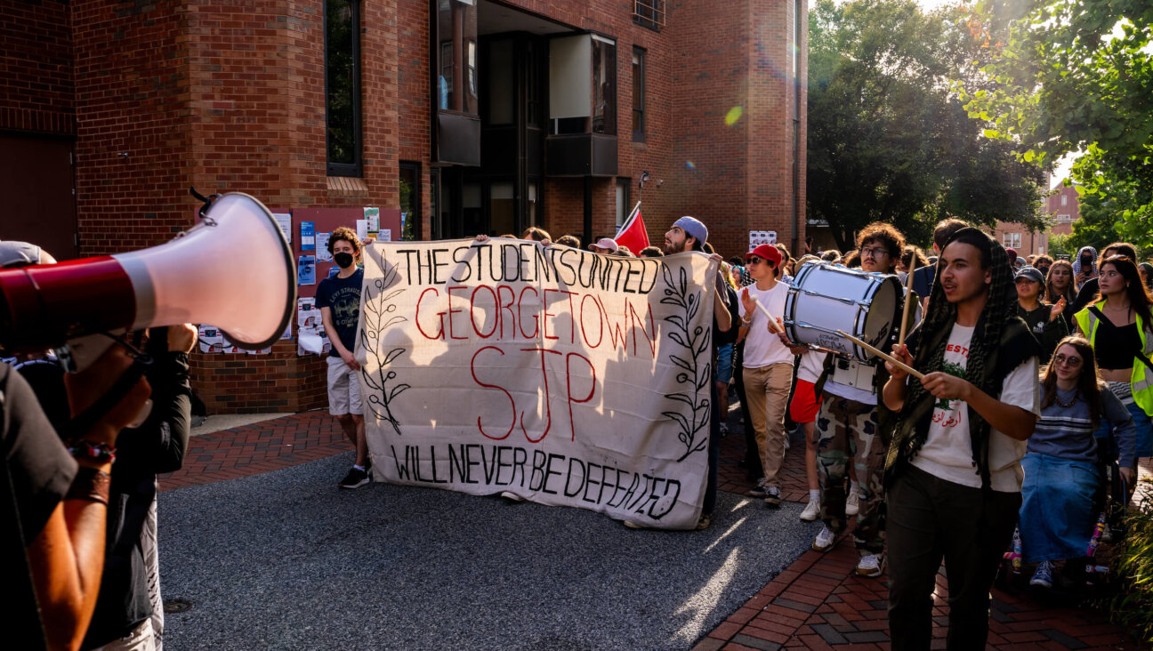 Georgetown University students march during a pro-Palestinian protest on Sept. 4. 