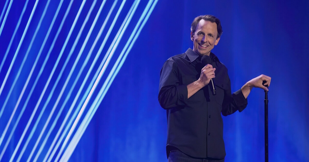 Seth Meyers in a scene from his comedy special "Dad Man Walking."