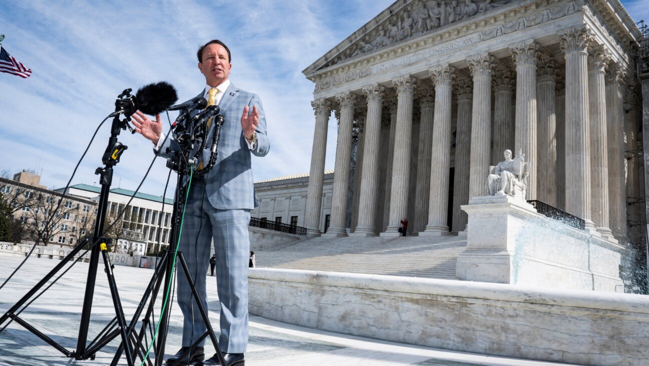 Louisiana Gov. Jeff Landry addresses reporters after a U.S. Supreme Court First Amendment case in March, 2024. (Jabin Botsford/The Washington Post via Getty)