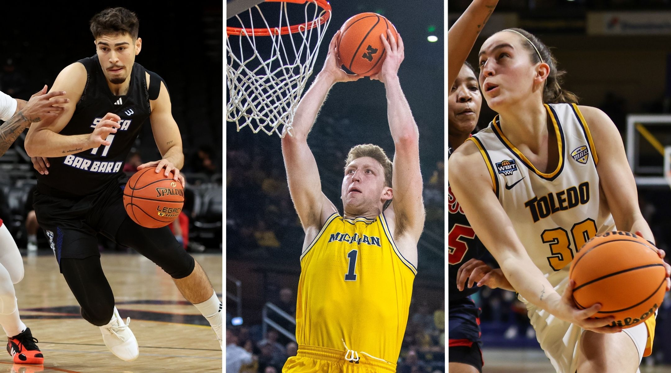 Ben Shtolzberg, Danny Wolf and Emmi Rinat are just three of the dozens of Jewish players in NCAA basketball this year. (Getty Images)