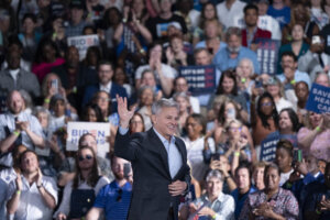 North Carolina Attorney General Josh Stein at a Joe Biden campaign rally in June.