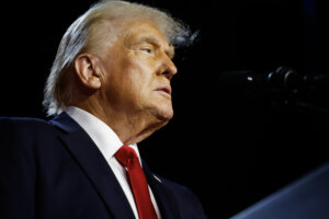 President-elect Donald Trump speaks during an election night event at the Palm Beach Convention Center on Nov. 6.