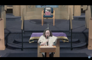 A screenshot of Rabbi Julie Roth's post-election sermon at Congregation Shomrei Emunah