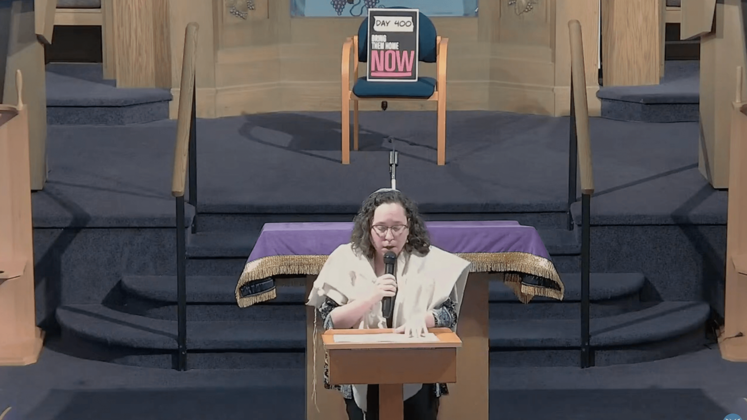 A screenshot of Rabbi Julie Roth's post-election sermon at Congregation Shomrei Emunah